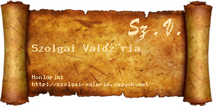 Szolgai Valéria névjegykártya