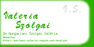valeria szolgai business card